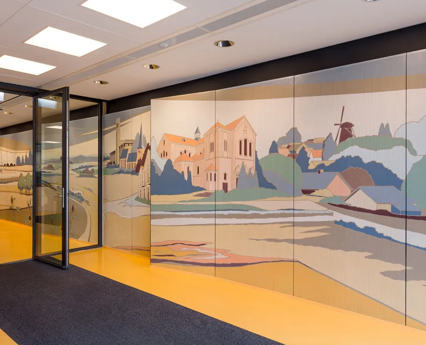 Maatwerk wandbekleding rabobank groesbeek