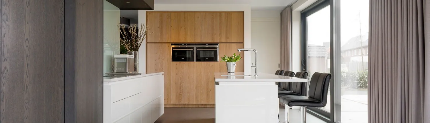 Slider maatwerk keuken noten eiken wit villa elst