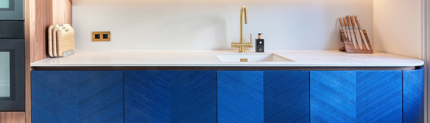 Exclusieve blauwe maatwerk keuken